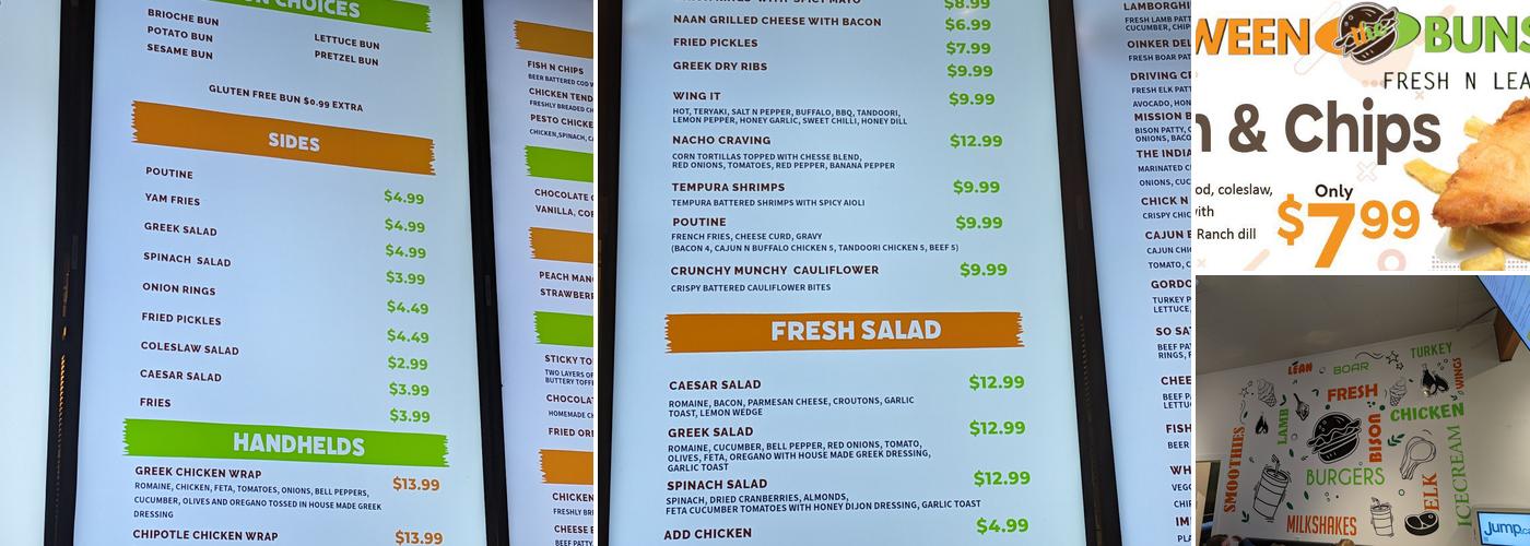 Between The Buns Menu