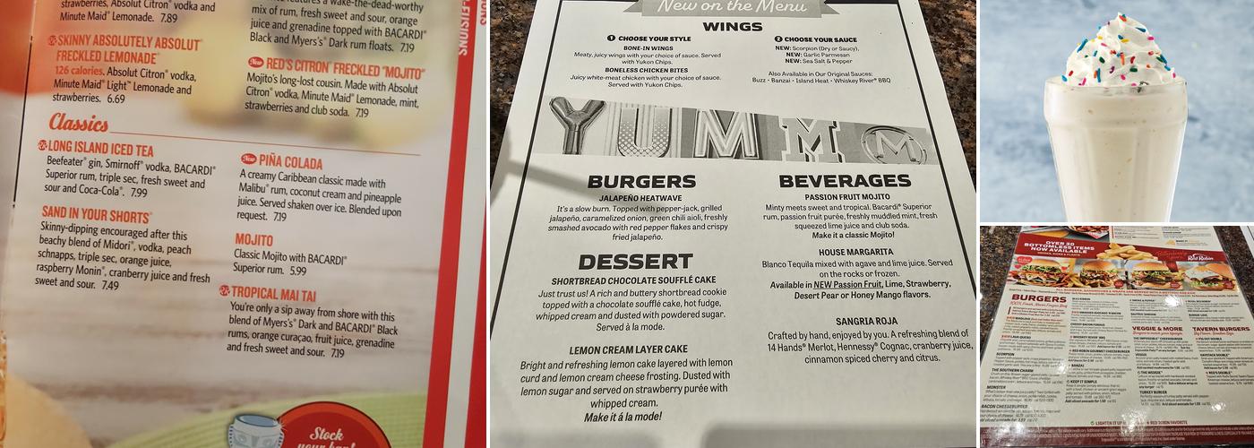 Red Robin Gourmet Burgers and Brews Menu