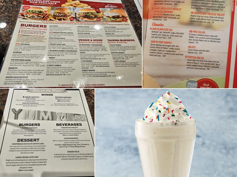 Red Robin Gourmet Burgers and Brews Menu