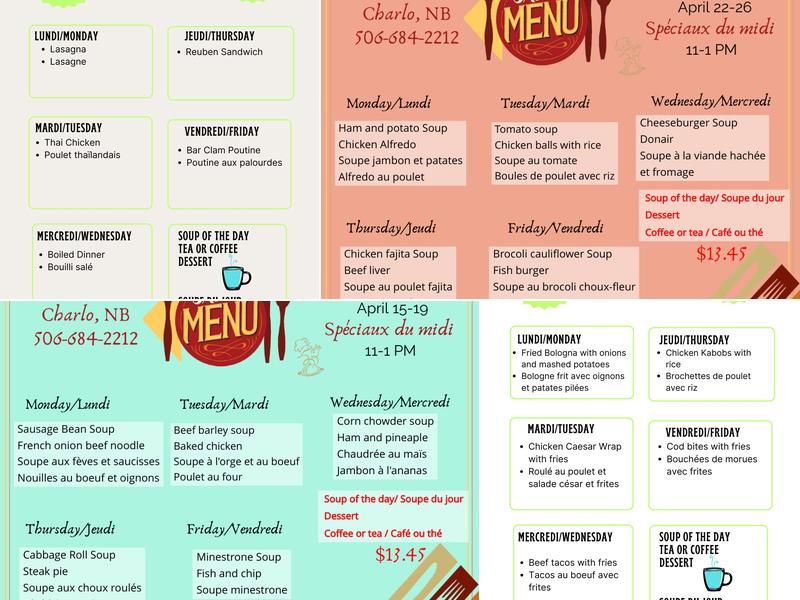 La Source Litee Menu