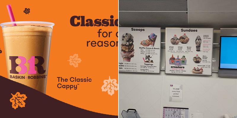 Baskin-Robbins Menu