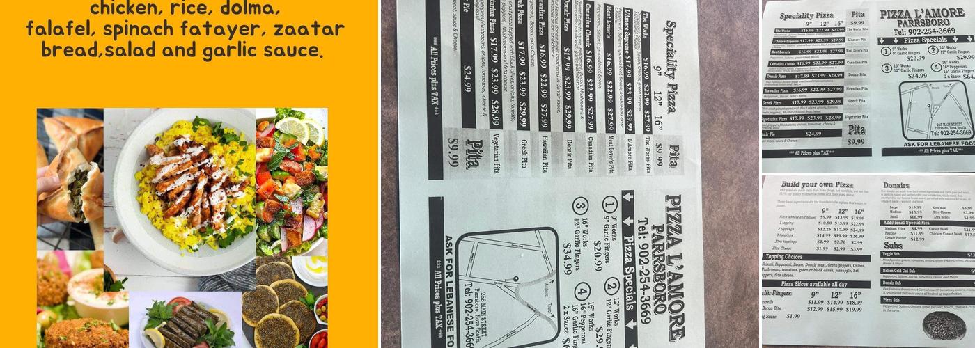 Pizza L’amore Menu