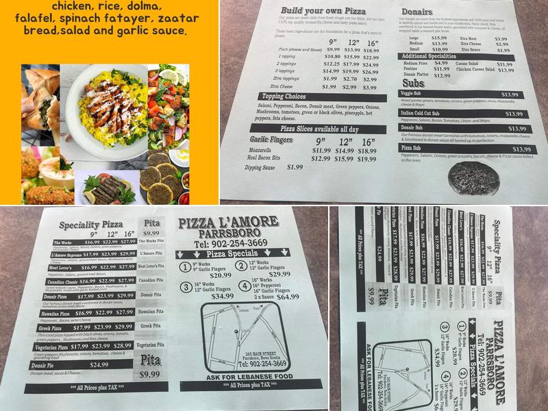 Pizza L’amore Menu