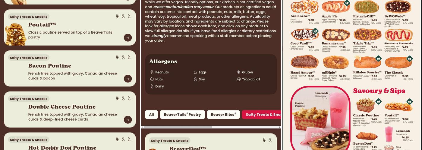 Beaver Tails Mobile Menu