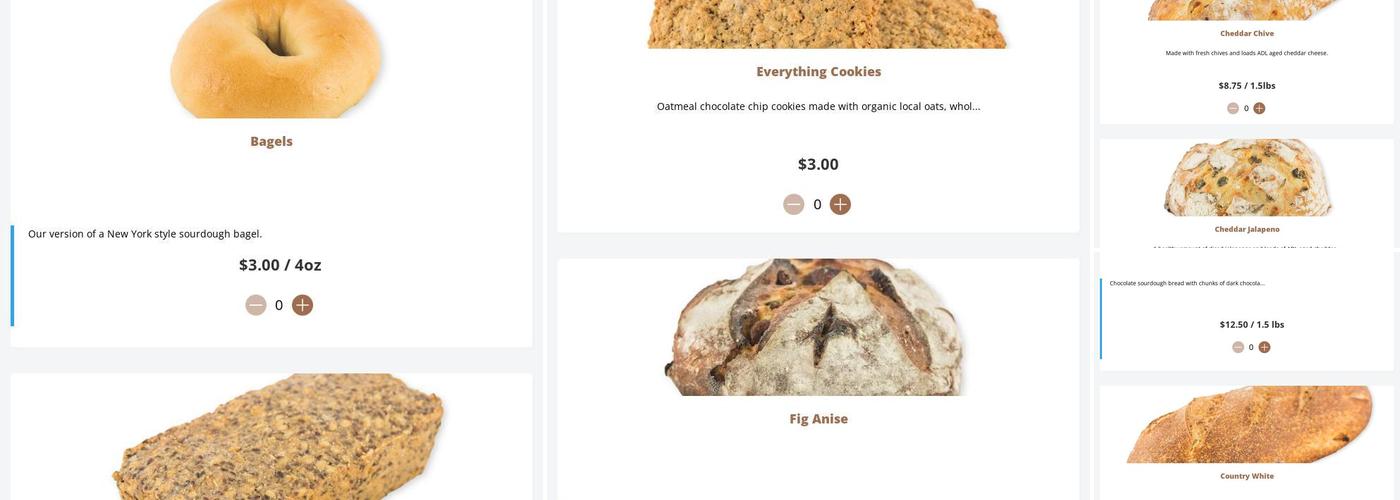 True Loaf Bakery Menu