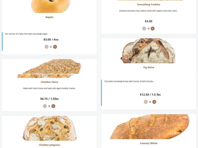 True Loaf Bakery Menu