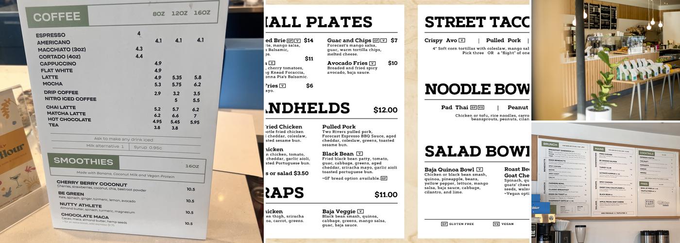 Forecast Coffee Menu