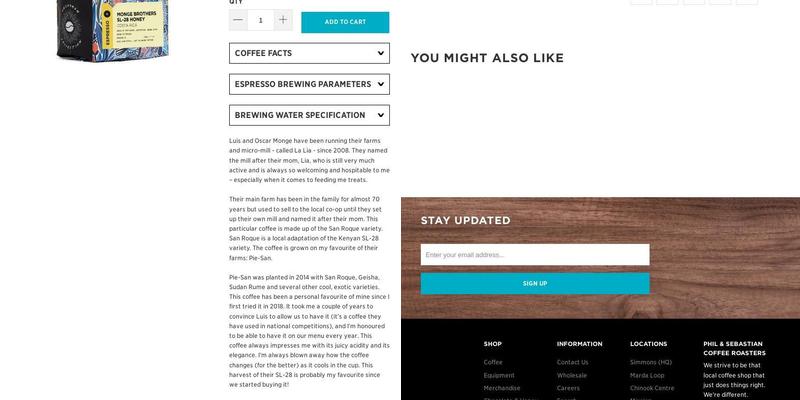 Phil & Sebastian Coffee Roasters - Calgary Place Menu