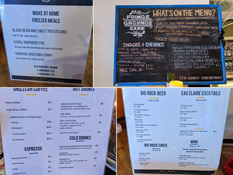 The Fringe Grounds Cafe Menu