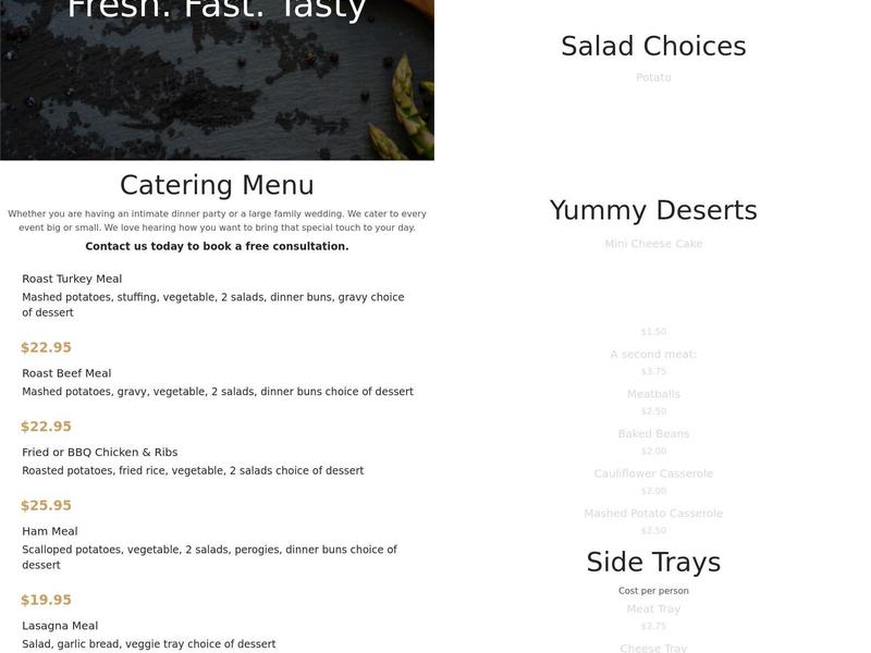 Donna's Home Style Cooking & Catering Menu