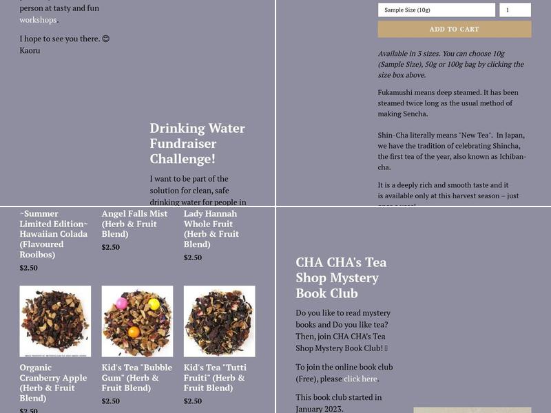 CHA CHA TEA Menu