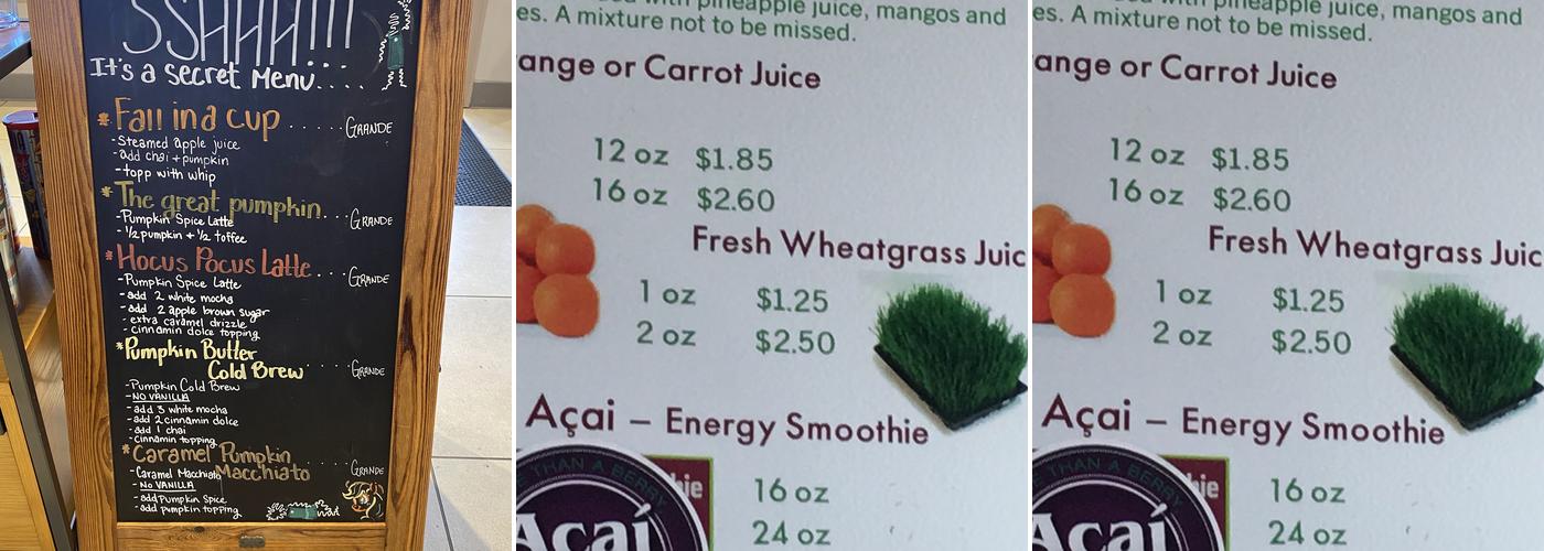 Starbucks Menu