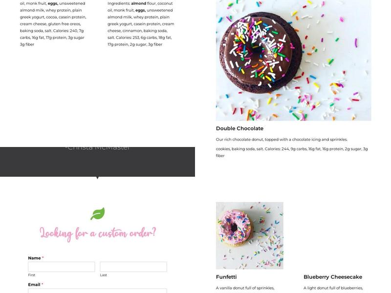 Somethin' Sweet Protein Treats Menu