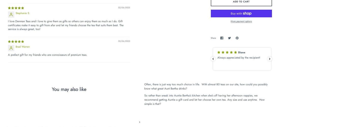 The Denman Island Tea Company Menu