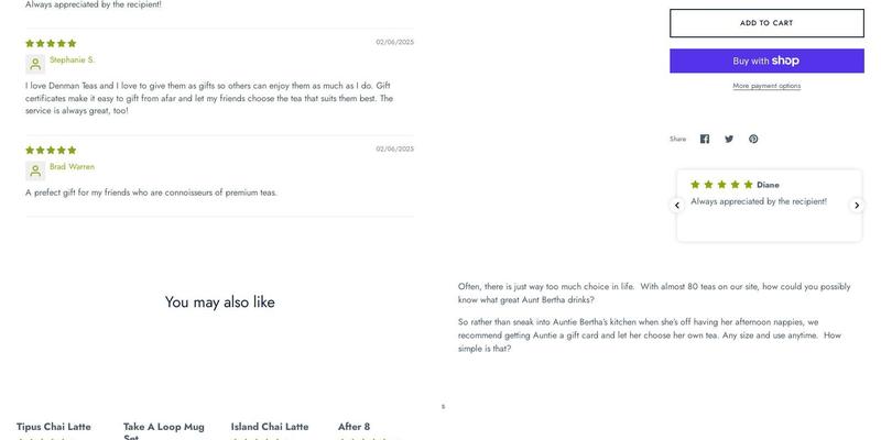 The Denman Island Tea Company Menu