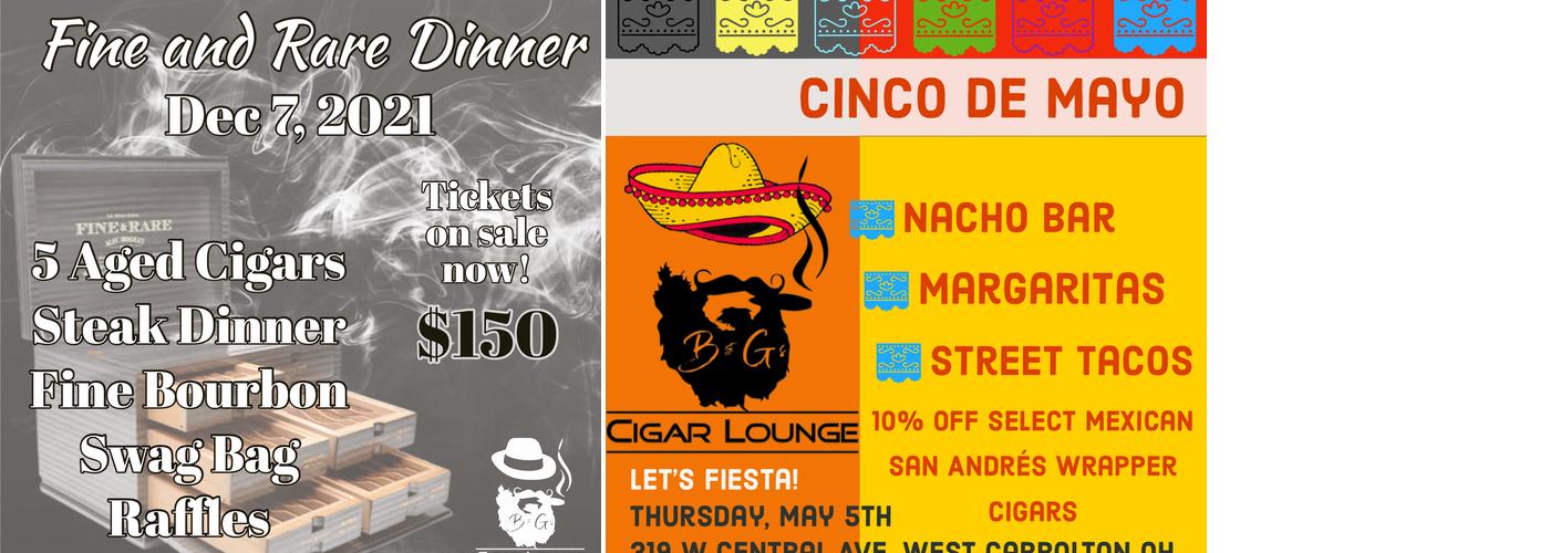 B&G's Cigar Lounge Menu