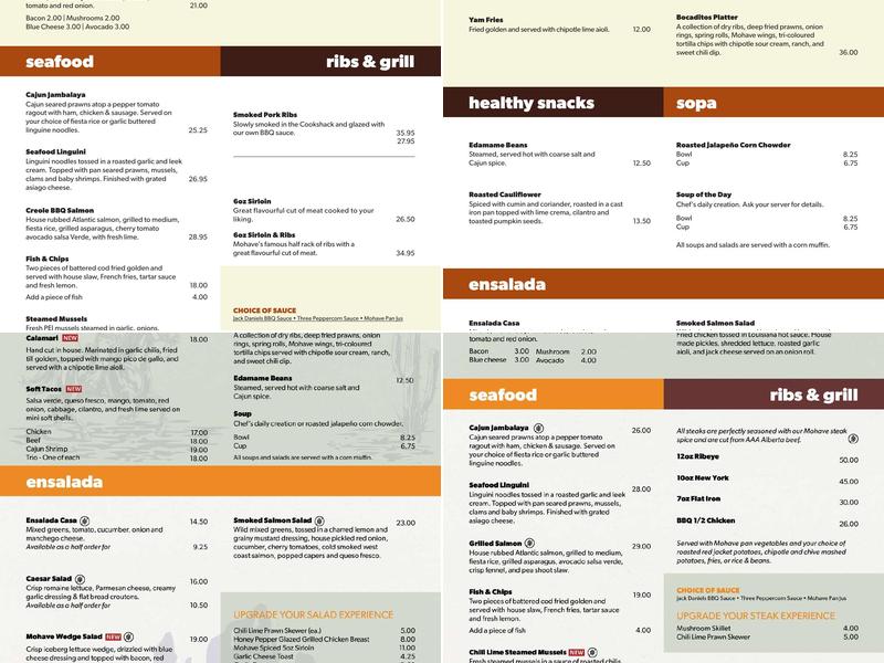 Cactus Lounge Menu
