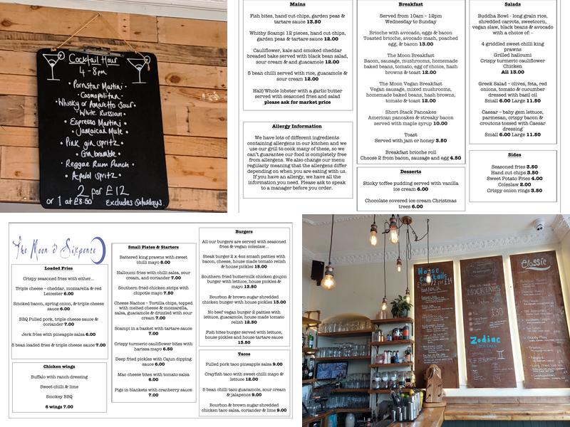 The Moon & Sixpence Menu