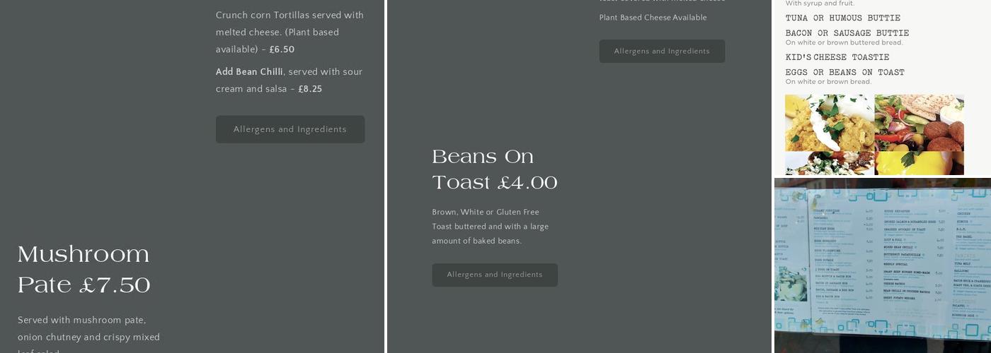 Cranberry Swamp Menu