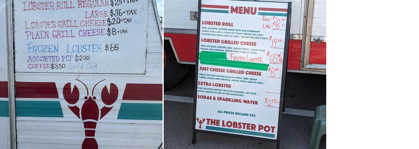 The Lobster Pot Menu