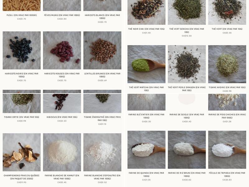 Simplement Vrac - Aliments en vrac Menu