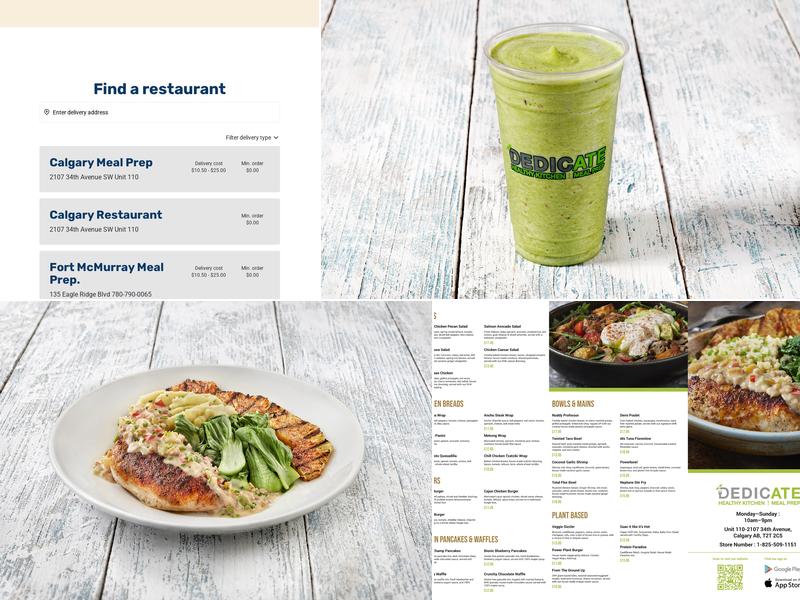 DEDICATE Healthy Kitchen | Meal Prep - Marda Loop Menu