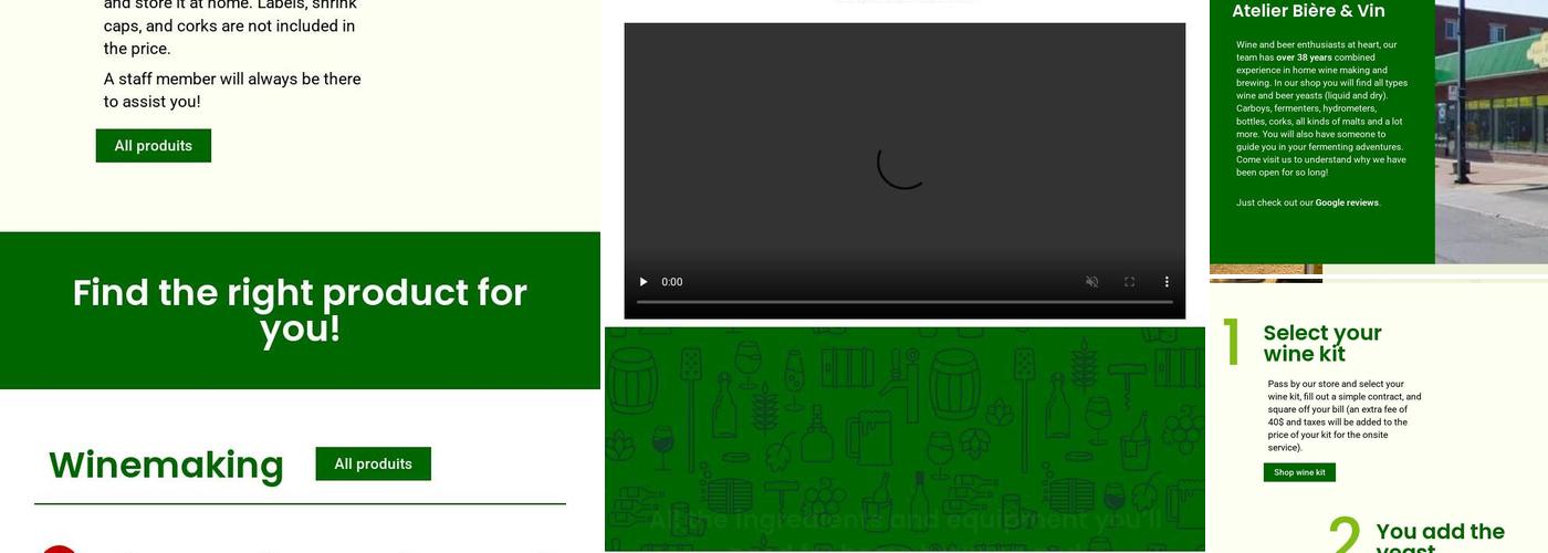 Atelier Bière et Vin Menu