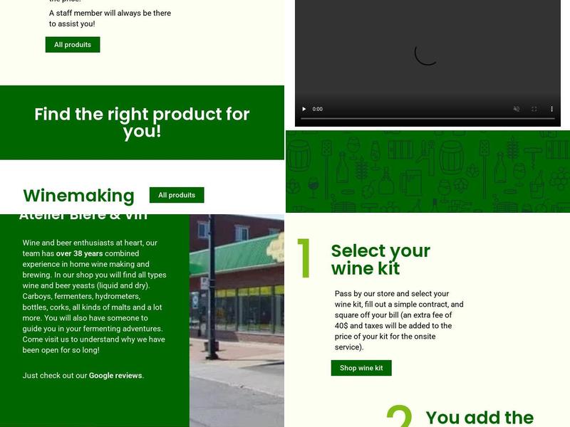 Atelier Bière et Vin Menu