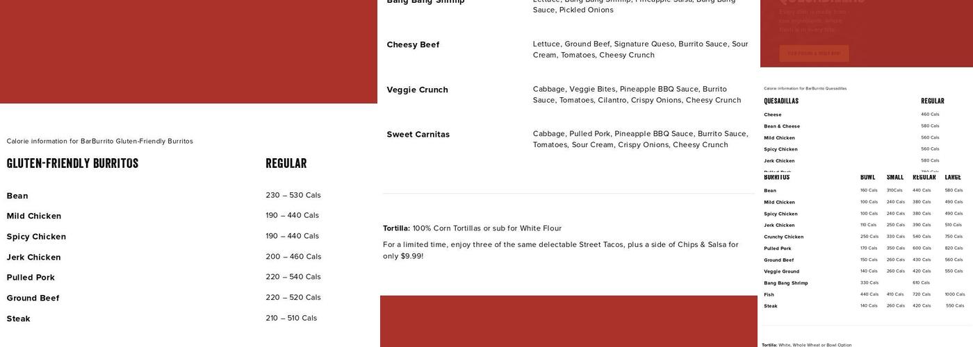 barBURRITO Menu