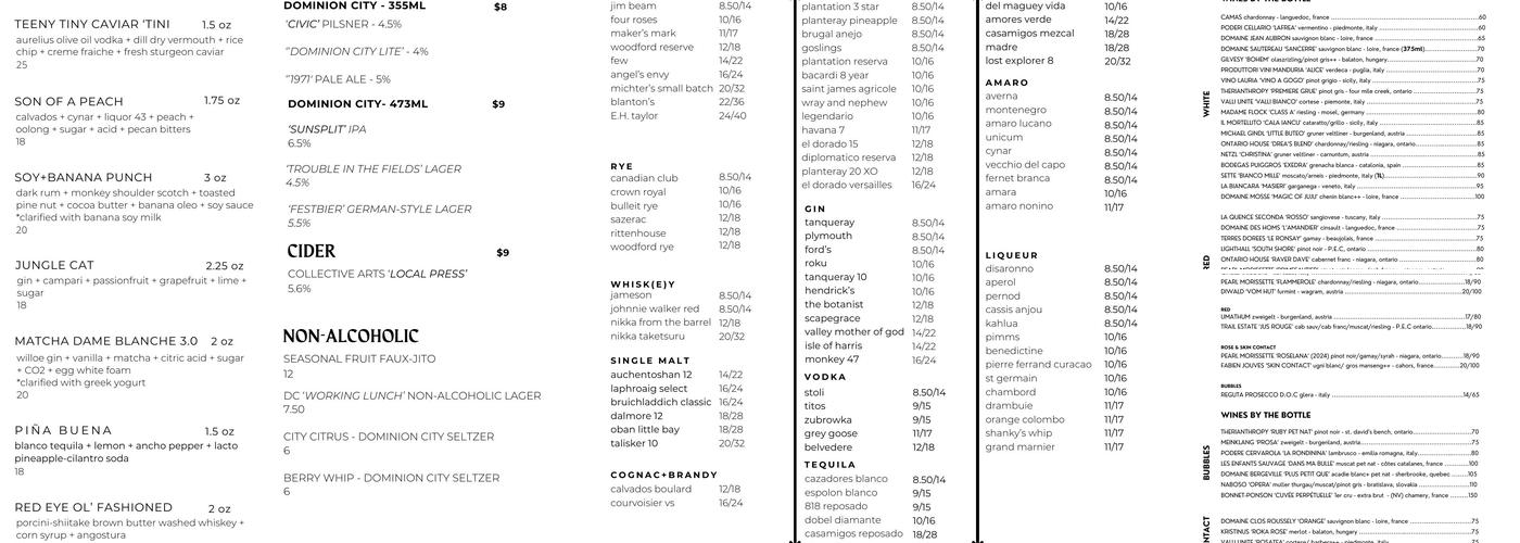 Le Poisson Bleu Menu