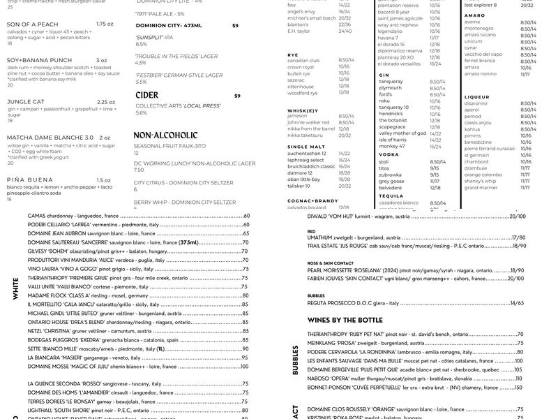 Le Poisson Bleu Menu