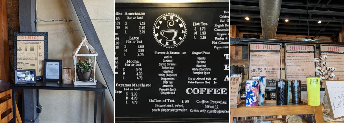 Latham Bakery Menu