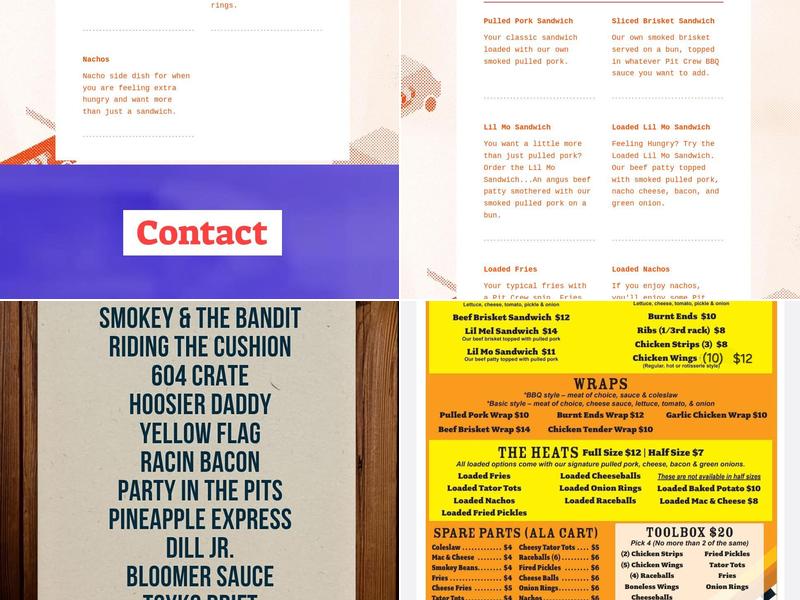 Pit Crew BBQ LLC Menu