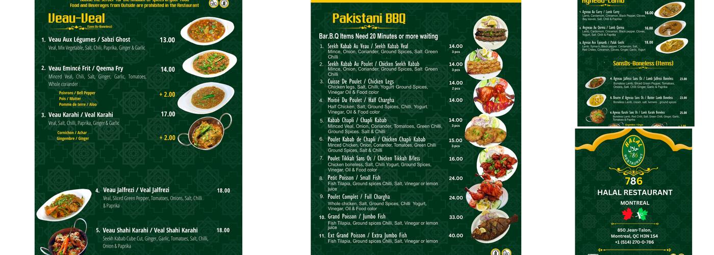 786 Restaurant Halal Menu