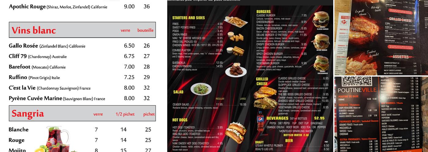 Poutineville Park Menu