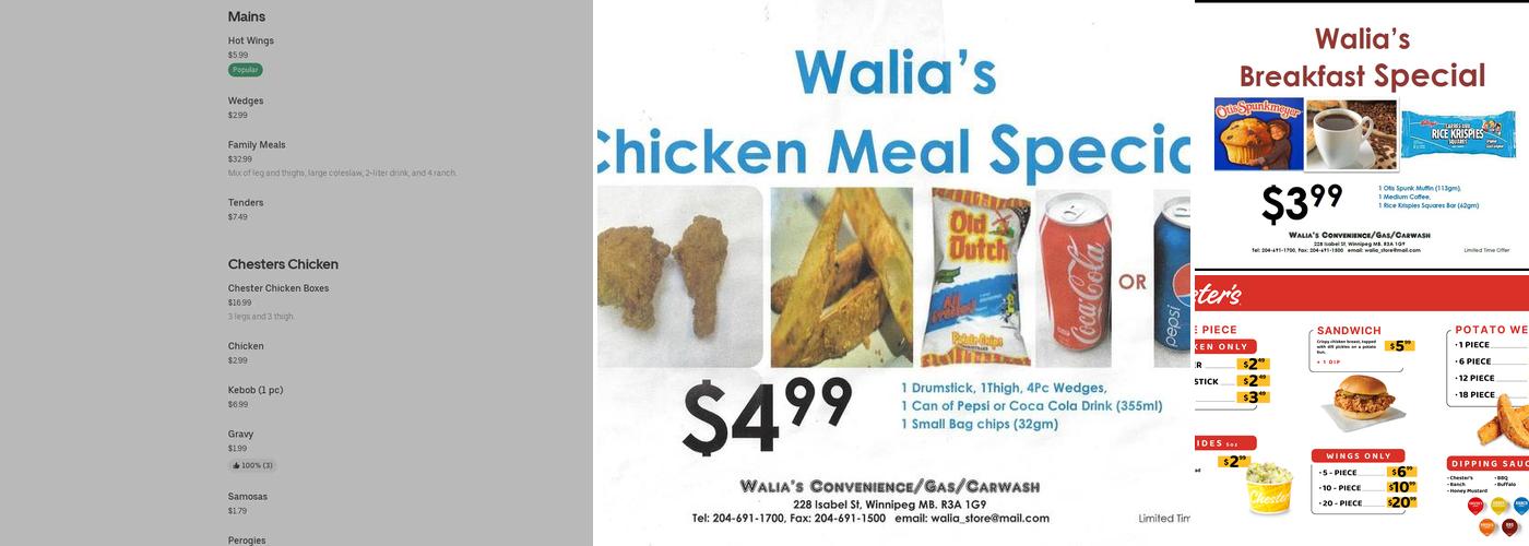 Chester Fried Chicken (Canco) Menu