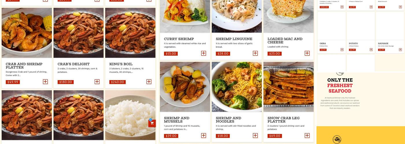 Seafood kitchen toronto Menu