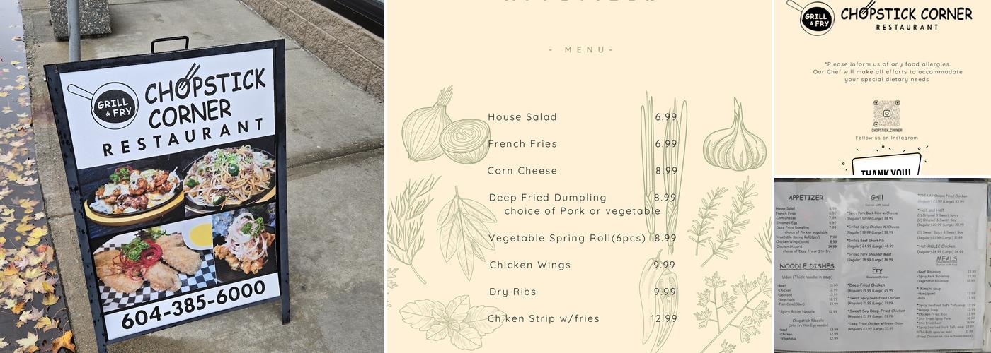 Chopstick corner Menu