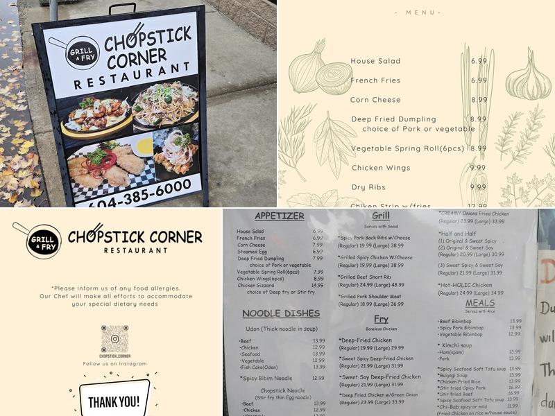Chopstick corner Menu