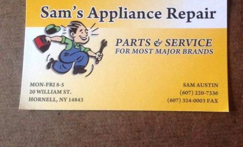 Sam's Appliance Repair 20 William St, Hornell New York 14843