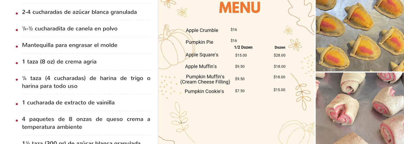 Edward’s Bakery Menu