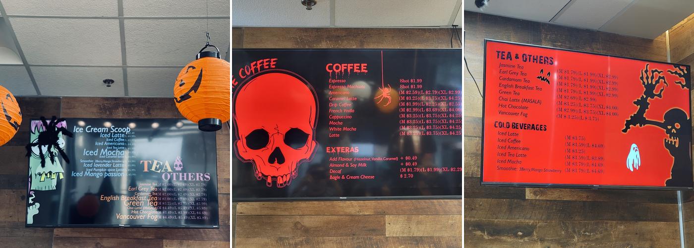 Anytime Coffee Menu
