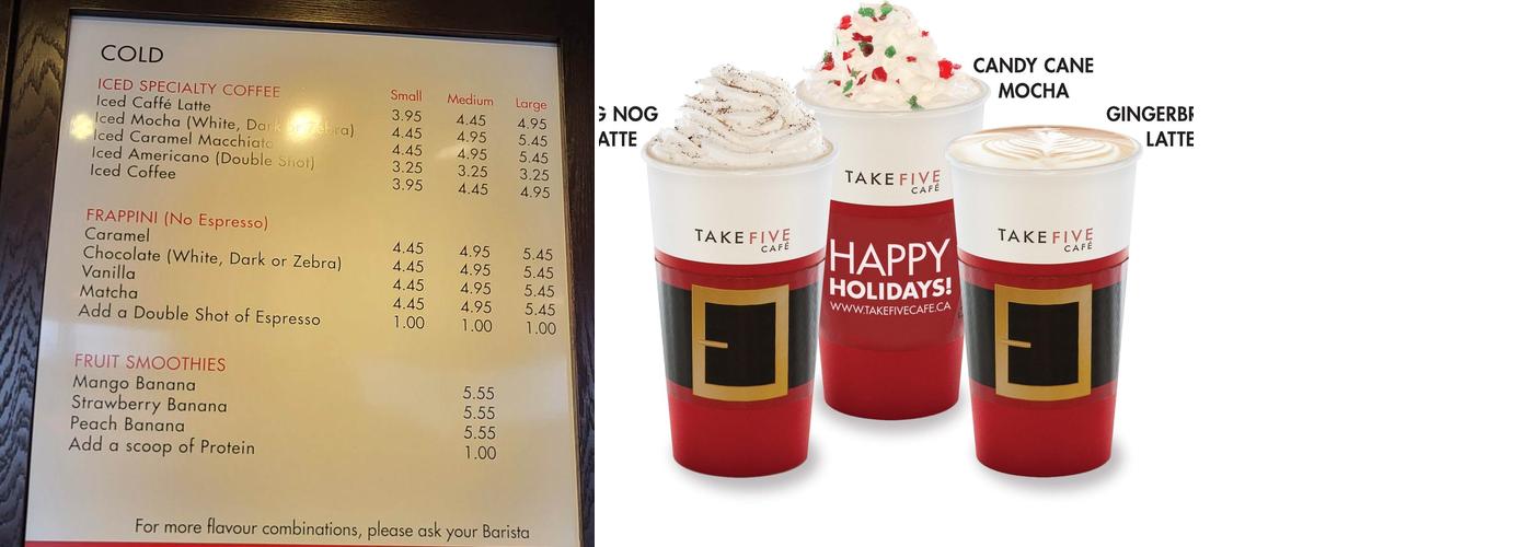 Take Five Café Menu