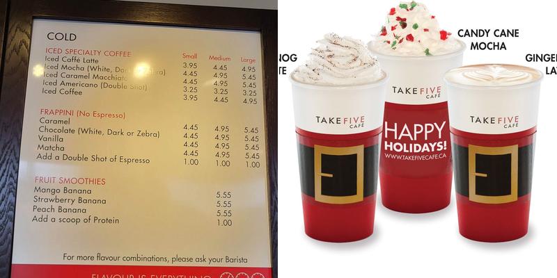 Take Five Café Menu