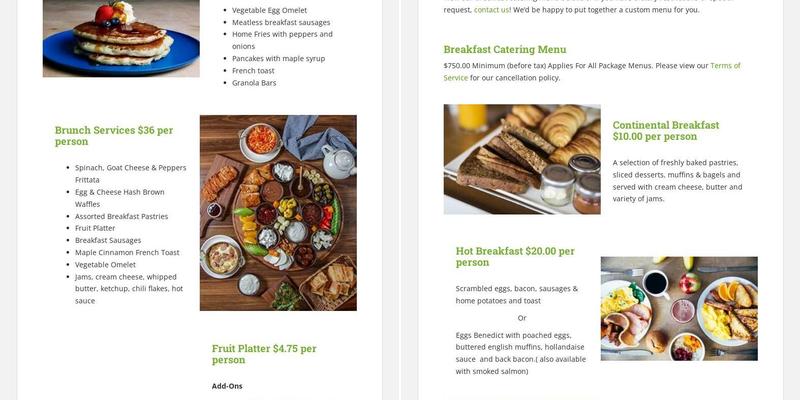 Meadowvale Catering Menu