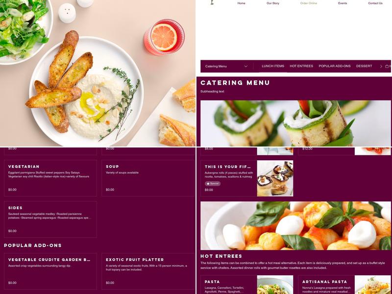 Sweetwater Gourmet Catering Menu