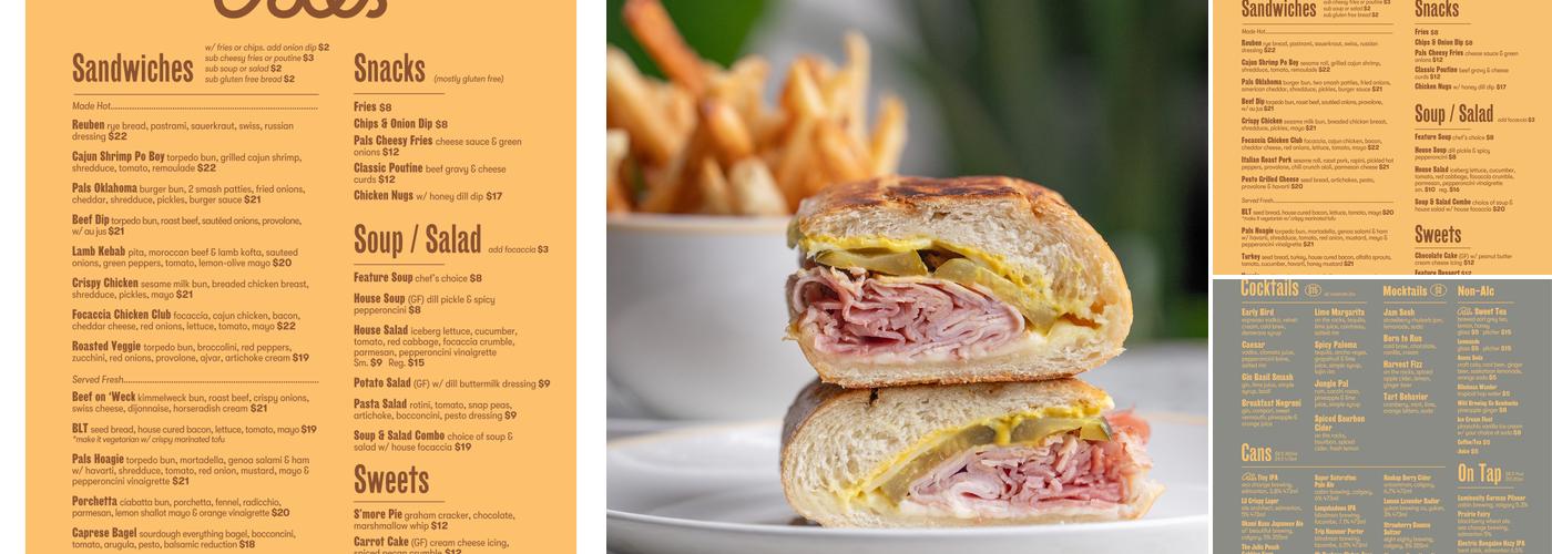 Pals Sandwiches Menu