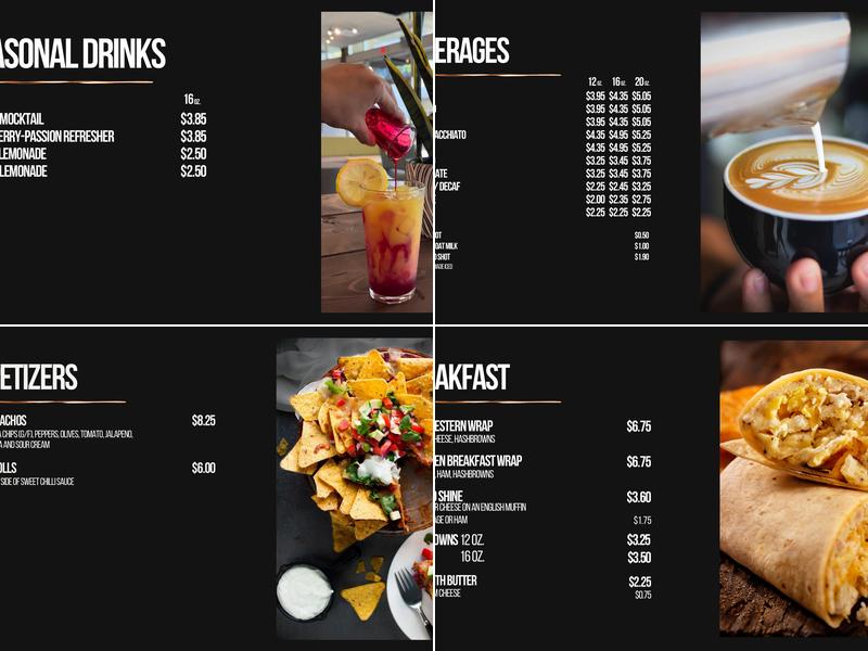 Grassroots Cafe Menu