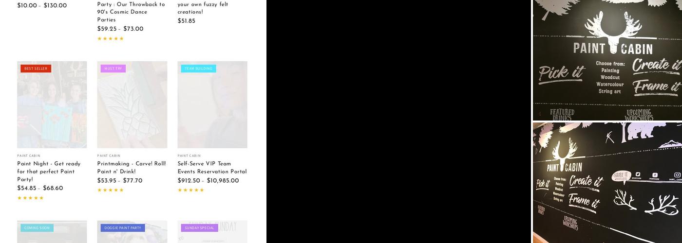 Paint Cabin Create! Drink! Repeat! Menu