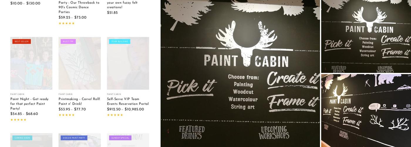 Paint Cabin Create! Drink! Repeat! Menu